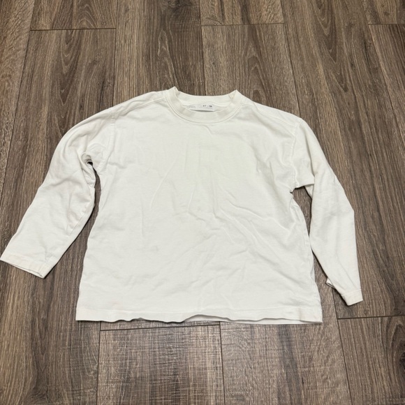 Zara Boys White Long Sleeve Basic T Shirt Size 6-7 - Picture 1 of 3